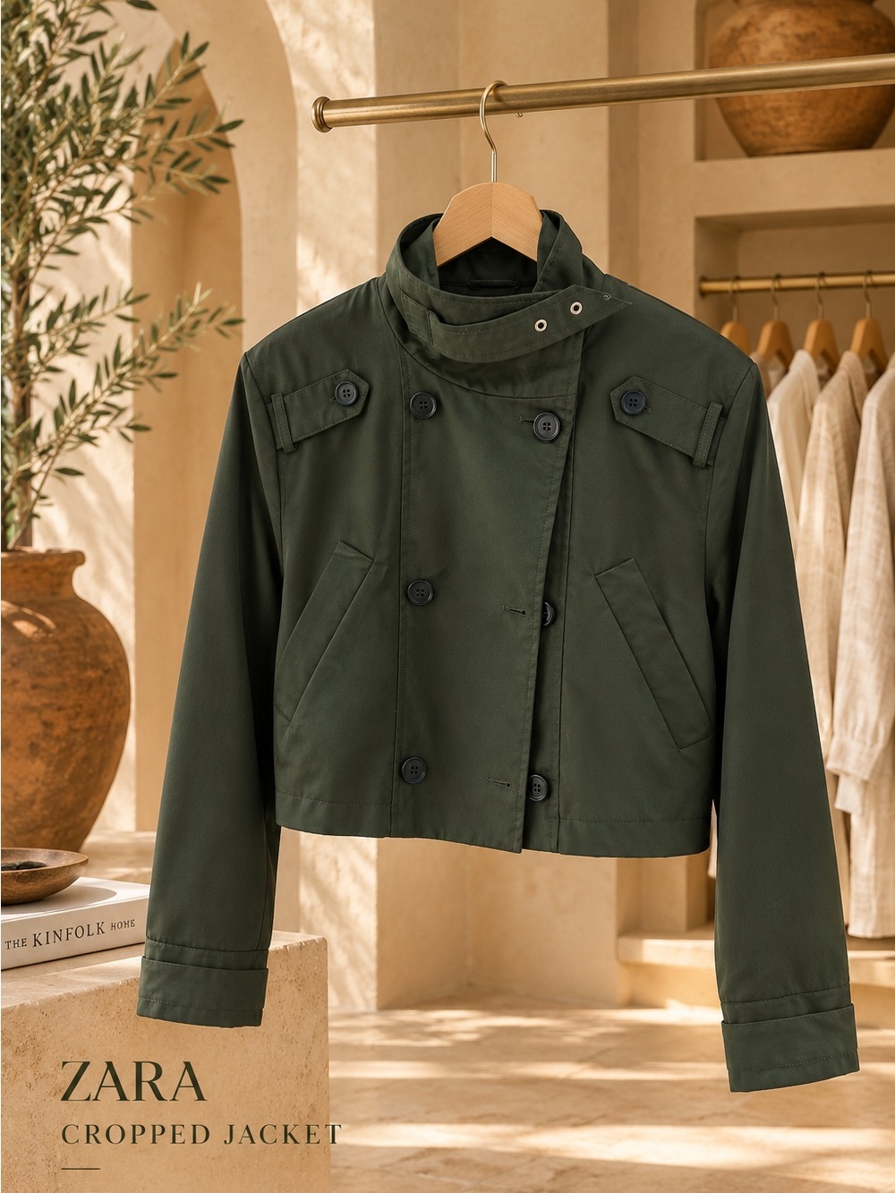 ZARA Cropped Military Jacket – Brand New – Size XS